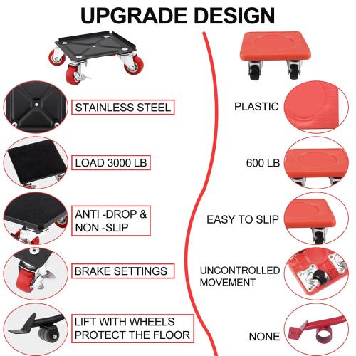 OCGIG 4 Packs Furniture Mover with Wheels, Heavy Duty Furniture Moving Dolly, Furniture Moving Sliders Lifters Tool Set for Refrigerator, Sofa, Cabinet, Maximum Load 1600LBS