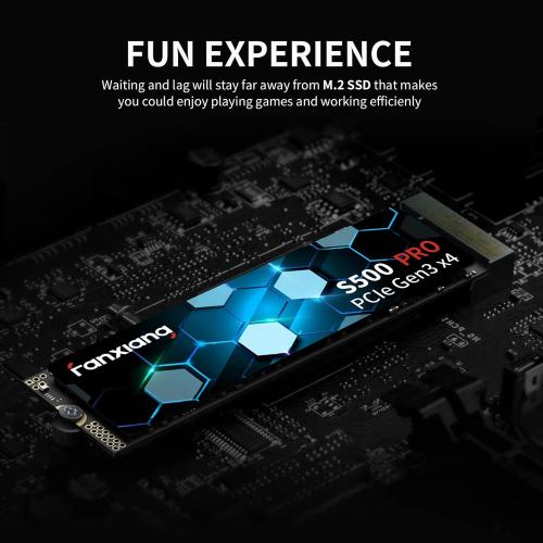 S500 Pro 1TB NVMe SSD M.2 PCIe Gen3x4 2280 Internal Solid State Drive, SLC Cache 3D NAND TLC, Up to 3200MB/s, Compatible with Laptop and PC Desktops(Black)