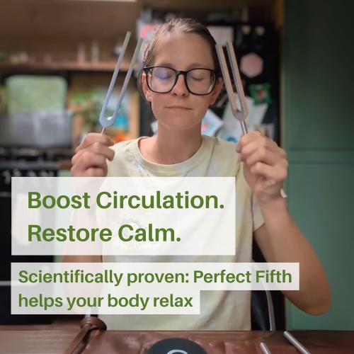 Resonance Tuning Fork for Healing Set – 128Hz, 136.1Hz, 256Hz, 384Hz for Stress & Sleep, Chakra Balance, Mental Focus, Relaxation | Activator   Pouch | Weighted & Unweighted