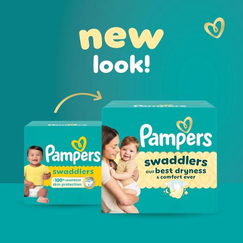 Pampers Swaddlers Diapers, Size 1 (8-14 lbs), 96 Count, Absorbent, Keeps Baby Dry and Comfortable, Skin Safe Disposable Baby Diaper (Packaging May Vary)