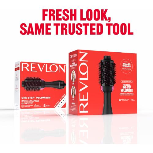 REVLON One-Step Volumizer Hair Dryer and Styler | Less Frizz, More Shine, and Less Heat Damage for Fast and Easy Salon-Style Blowouts, for All Hair Types and Lengths (Black)