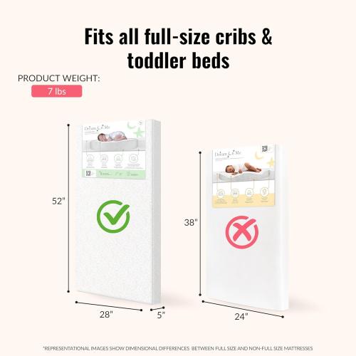 Dream On Me Serene Snooze 5” 2-in-1 Crib & Toddler Mattress, Dual-Sided Infant & Toddler Support, Waterproof & Stain Resistant, GREENGUARD Gold & Baby Safety Alliance Certified – Paisley