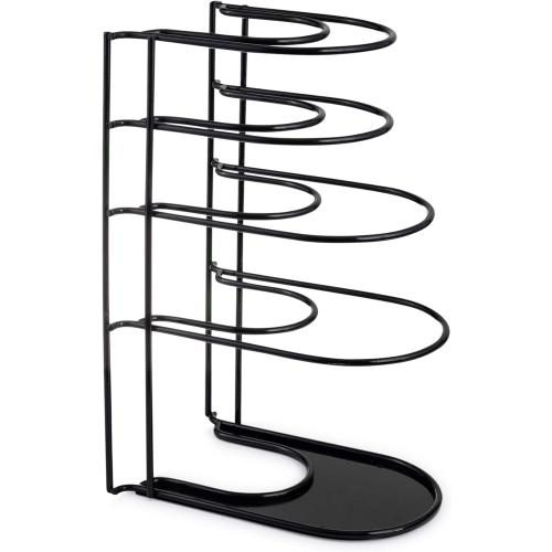 Cuisinel Heavy Duty Pots and Pans Organizer - Extra Large 5-Tier Rack - Holds Cast Iron Skillets, Dutch Oven - Durable Construction - Space Saving Kitchen Storage - No Assembly Required - Black 15.4
