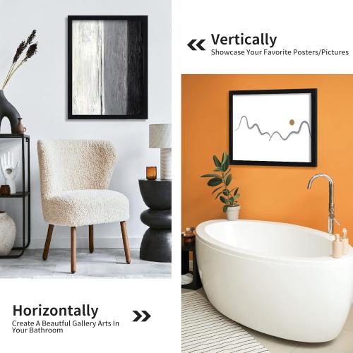 DOAI ART 18x24 Poster Frame 2 Pack, Black 18 x 24 Picture Frames for Horizontal or Vertical Wall Mounting, Scratch-proof Safe and Artistic Large Photo Frame Wall Art