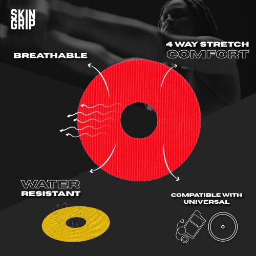 Skin Grip Universal Adhesive Patches for CGM and Insulin Pumps with Cutout (20-Pack), 0.8-Inch Hole, Waterproof & Sweatproof for 10-14 Days, Glucose Monitor Patch, Diabetic Sensor Cover, Multi Color