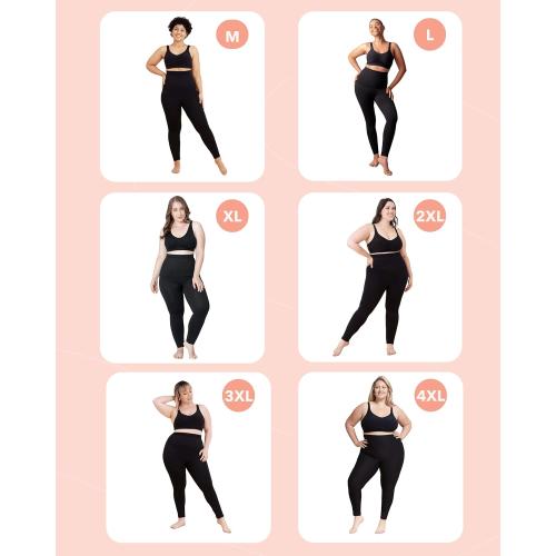 SHAPERMINT High Waisted Tummy Control Compression Leggings for Women - Petite to Plus Size Womens Leggings Non See Through