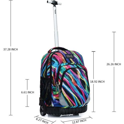 COLOR BLUE AND GREEN Tilami Rolling Backpack Laptop 18 inch with Lunch Bag, Colors