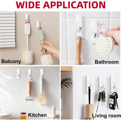 20 Hooks for Hanging Variety Pack,Adhesive Wall Hooks Heavy Duty with 20 Stirps,no Damage Large midium Small Sticky Utility Hooks for Outdoor、Tower、Keys