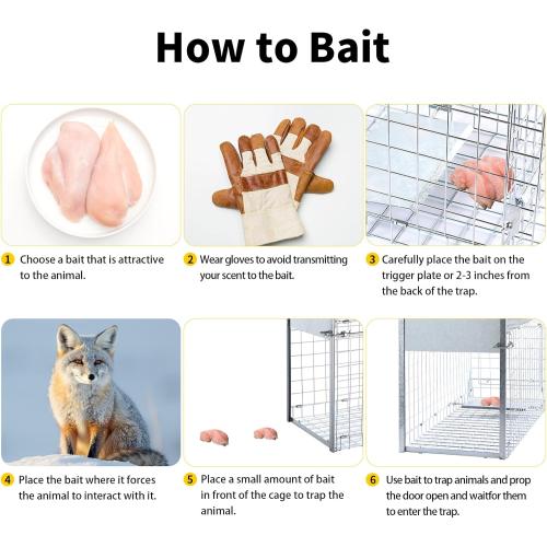 42 Large Humane Live Animal Trap,Collapsible Large Animal Catcher Cage,Cage Traps for Large Dogs up to 38 pounds,Foxes,Coyotes,Bobcat,Similar Sized Animals