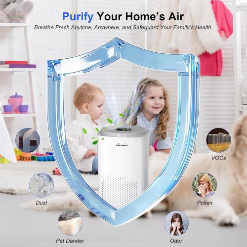 Air Purifiers for Home Large Room Bedroom Up to 1800Ft², Avamia H14 HEPA Air Purifier for Pets with Laser Air Quality Sensor and Sleep Mode, Air Filter Cleaner for Dust, Smoke, Pets Hair, Odor, Pollen