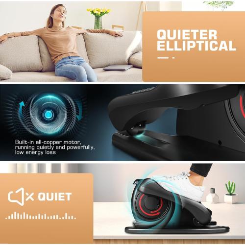 Helios move Under Desk Elliptical Machine, Electric Seated Pedal Exerciser, Mini Elliptical Machines for Seniors, LCD Display Monitor, Remote Control, Leg Exerciser for Home