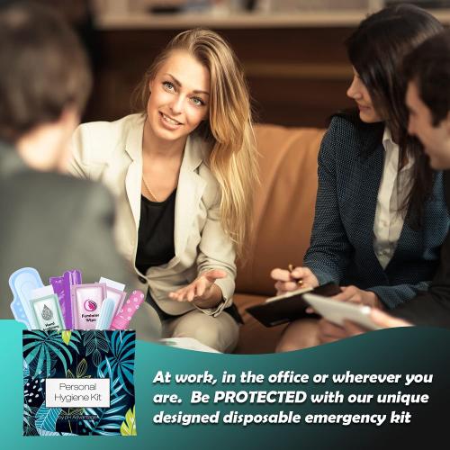 Menstrual Kit All-in-One 10 Pack | Convenience on The Go | Period Kit Pack for Travelling, Tweens & Teenager | Individually Wrapped Feminine Hygiene Product (Blue Forest)