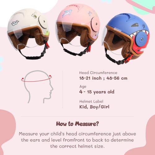 Kids 3/4 Open Face Motorcycle Helmets for 4-15 Years Old, Youth Child Dirt Bike ATV Helmets, Lightweight Vintage Half Helmet for Electric Scooter Moped Go Kart 4 Wheeler, DOT Approved