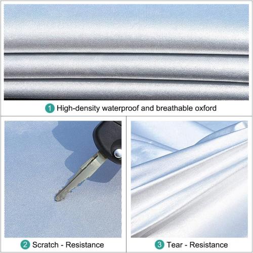 Size Large Color Silver Car Cover  Waterproof for Automobiles, Sun Rain Dust Snow Protection