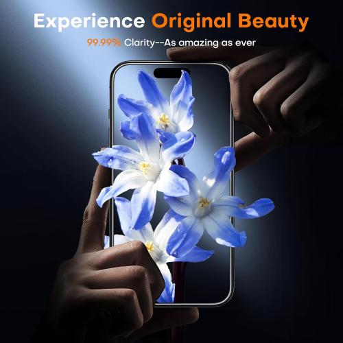 TOCOL for iPhone 16 Plus Screen Protector/iPhone 15 Plus Screen Protector 9H Hardness Military Grade Shatterproof HD Tempered Glass Full Coverage Easy Installation Case Friendly 2 Pack