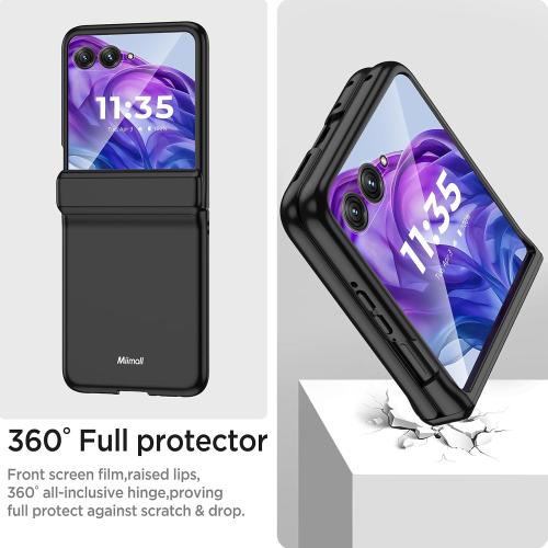 Miimall Slim Case for Motorola Razr  Plus 2024 with Screen Protector, Hinge Cover, Wireless Charging Bumper Case for Razr 50 Ultra