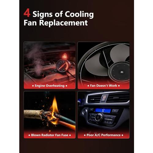 HYR Engine Radiator Cooling Fan Assembly with Brush Motor Compatible with Ford Focus 2012-2018 L4 2.0L Battery Ev (Ev/BEV), Replace# 621606, 622800, 76274, BV6Z8C607K