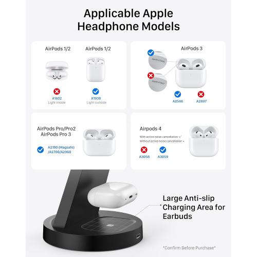 Anlmz 3 in 1 Charging Station - Wireless Charger for Apple Multiple Devices