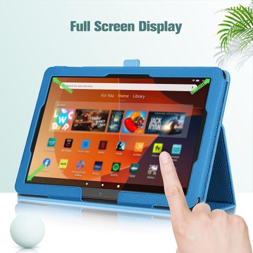 Fintie Folio Case for All-New Amazon Fire HD 10 and 10 Plus Tablet (13th/11th Generation, 2023/2021 Release) - Slim Fit Standing Cover with Auto Sleep/Wake, Blue