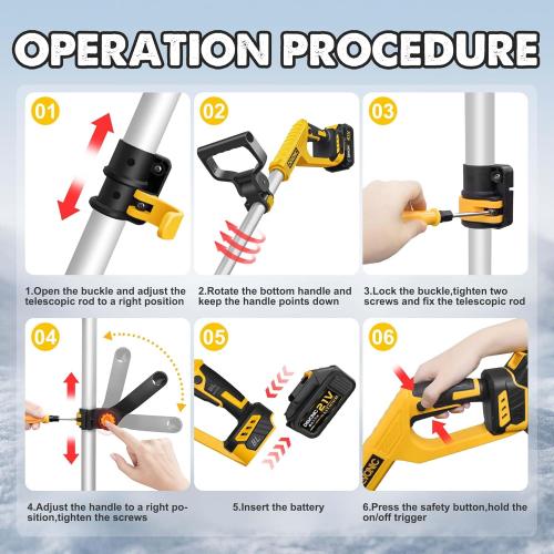 DEVONIC Cordless Snow Shovel & Snow Blower 20V Electric | Lightweight Powerful Battery Snow Shovel with Adjustable Front Handle&Telescopic Pole | Fast Clearing for Driveway, Sidewalk & Patio