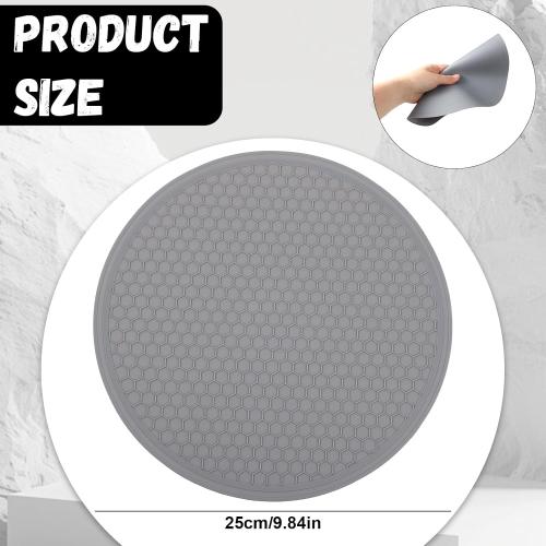 Silicone Microwave Mats, 10 inch Heat Resistant Multifunctional Mat for Kitchen, Non-Slip Silicone Trivet Dishwasher Safe, Splatter Guard, Grey 1 Pcs