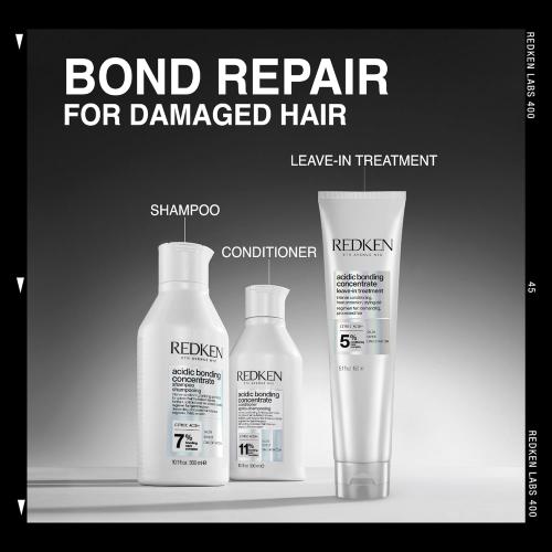 Redken Acidic Bonding Concentrate Leave In Conditioner - For Weak & Damaged Hair, Bond Building & Strengthening Hair Repair Treatment, Smooths & Provides Heat Protection