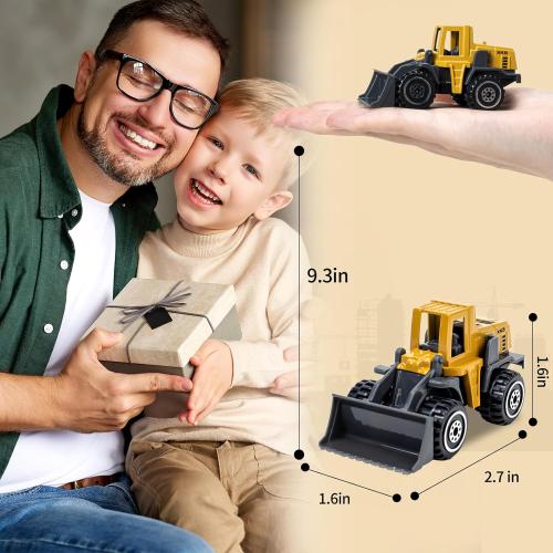 Construction Toys, 6 Pack Alloy Diecast Cars Construction Truck Toys for 3 4 5 6 7 Year Old Boys, Forklift, Excavator, Dump Truck Tractor Toy Playset for Kids Toddlers Birthday Easter Gifts