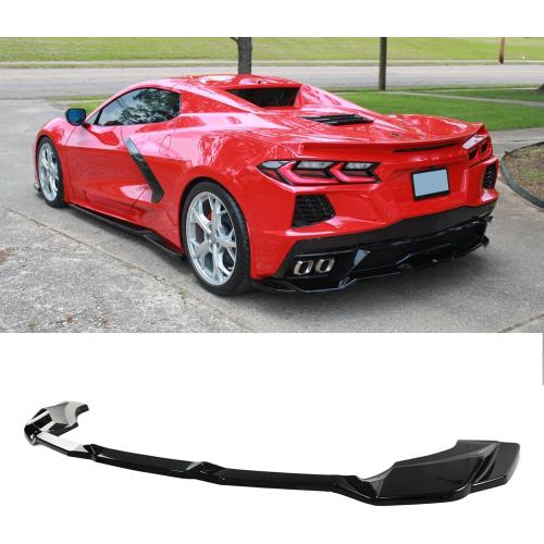 Rear Diffuser for Corvette C8 Stingray/Z51/E-Ray 2020-2025 | 3PCS Rear Spoiler Splitter,Add On Rear Bumper Lip,Glossy Black Body Kit,Can’t Fit with Z06 Model