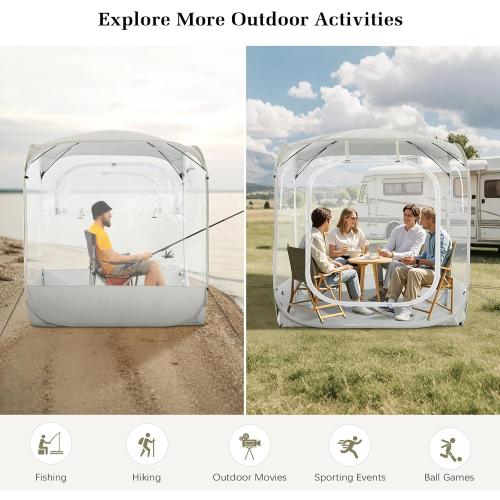 Raynesys Sports Pods Fits 3-4 Persons, Instant Pop Up Bubble Tent, Sport Tents with Spacious Interior, Good Visibility for Outside Sports Events, Fishing