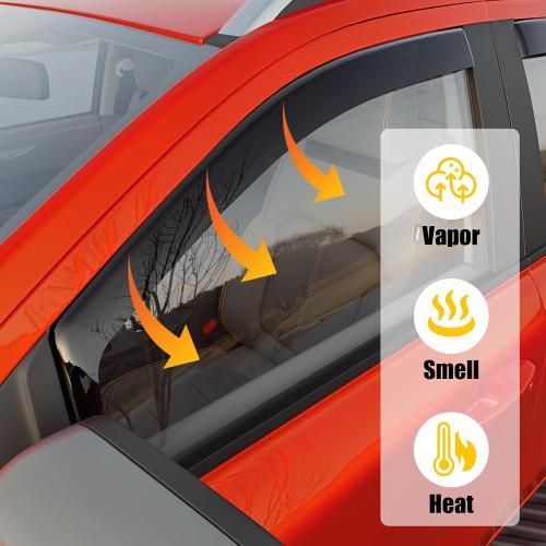 Visor Rain Guards Compatible with 2024 2025 2026 Ford Ranger Front and Rear in-Channel Window Visors Wind Deflectors Weather Shield for 2026 Ranger 4PCS Accessories