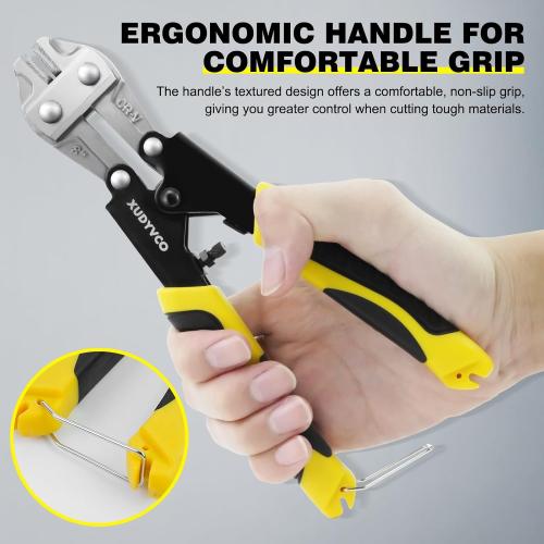 XUDYVCO 8IN Heavy Duty Mini Bolt Cutters with Labor-Saving Spring | Wire Cable Cutters with Non-Slip Handle, Powerful Cutting Capacity Wire Snips Pliers Clippers for Chain Mesh Screw Rivets
