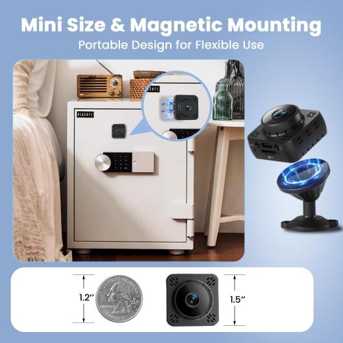 Hidden Camera, Nanny Cam Wireless, 2K Mini Security Camera WiFi/No WiFi Use, Free Cloud & SD Storage, Nanny/Pet/Baby Monitor with Magnetic Mount - 2025 Upgraded