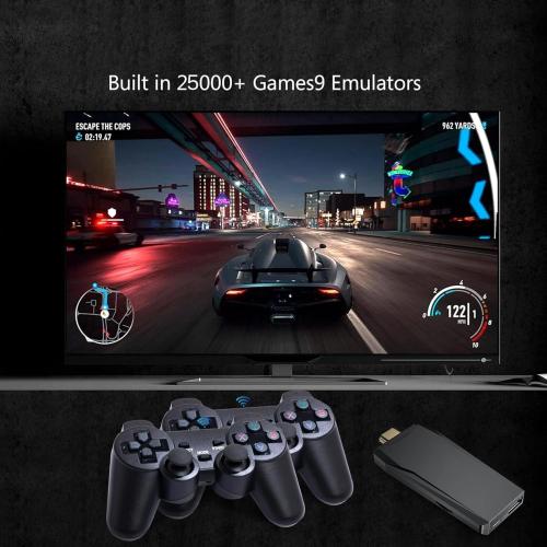 Retro Gaming Console, Retro Game Console, Wireless Retro Game Console, Plug & Play Video TV with 25000  Built-in Games, 4K HDMI Output, and 2.4GHz Wireless Controller, 9 Classic Emulators, Black