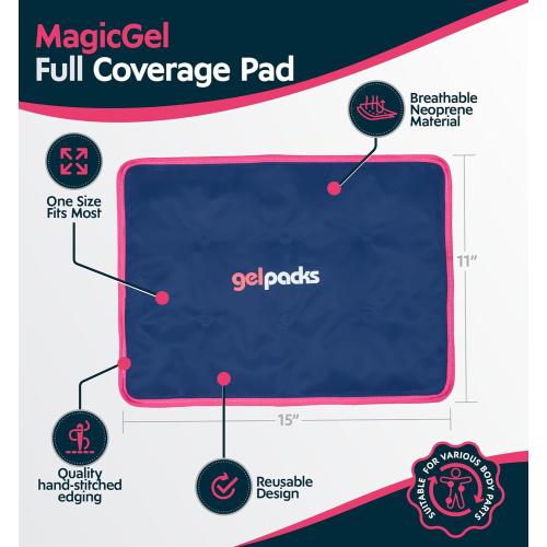 Magic Gel Ice Packs for Injuries Reusable (15 x 11) - Large Ice Pack - Flexible Cold Cooling Pad - Gel Pack for Shoulder, Back, Hip, Knee, Leg, Lower Back