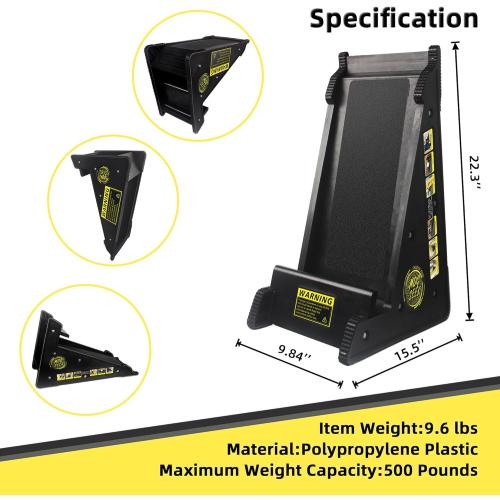 Ladder Leveler, Pitch Hopper, Ladder Stabilizer with Storage, Ladder Levelers for Stairs and Extension Ladders, Easy to Use, Conquer Uneven Ground (Black, Standard Durable Plastic)