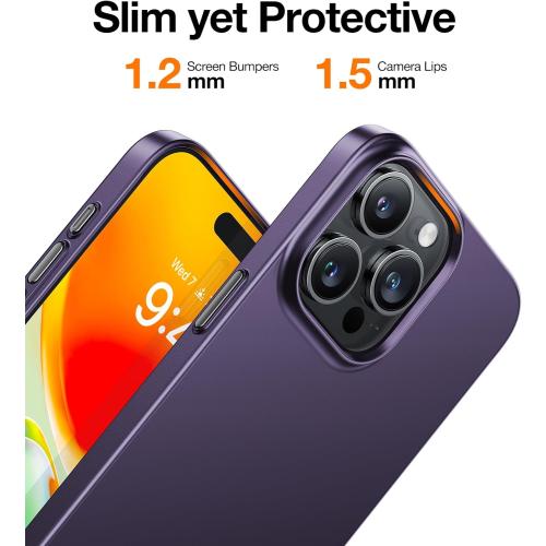 TORRAS Slim Fit Designed for iPhone 15 Pro Max Case 6.7 inch, Ultra-Thin 15 Pro Max Case 2023, Lightweight Hard PC Cover Phone Cases for iPhone 15 Pro Max Phone Case Purple, OriginFit