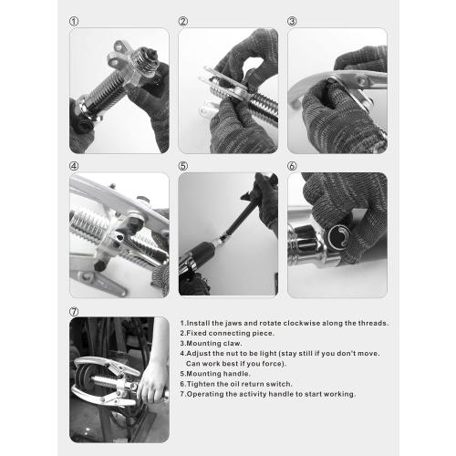 Hydraulic Gear Puller, 5 Ton Max. Capacity Hydraulic Puller, 2 or 3 Jaws Bearing Hub Separator, Hydraulic Puller Separator Tool for Pulling Hubs (8 inch JAW)