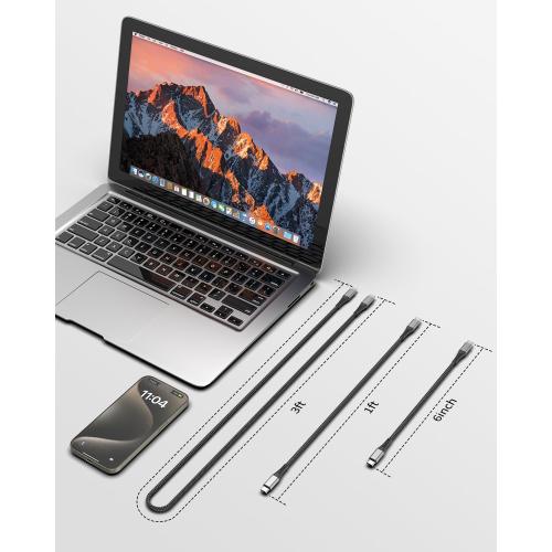 6 inch Short USB C to USB C Cables, 3 Pack USB C to C Fast Charging Cord Type C Cable for iPhone 15 16 17 Pro Max Android Samsung Galaxy S24 S23 Ultra/Power Bank, Short USBC to USBC Cable 0.5ft