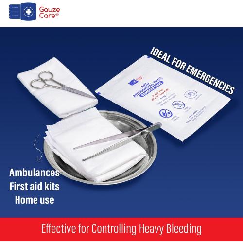 GauzeCare Sterile Abdominal- ABD Combine Pads| 24-Pack, 8x10 Inches| Extra Absorbent & Thick, Individually Wrapped Wound Dressing, First Aid Pads| Surgical-Grade, Nonstick- for Heavy Leakage, Post Op