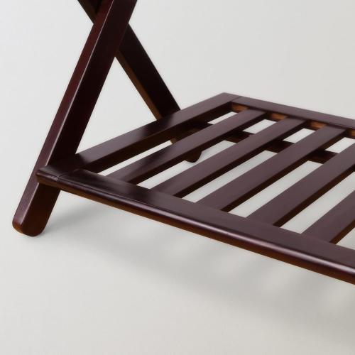 Casual Home Luggage Rack with Shelf, Espresso