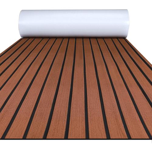 FOCEAN Boat Flooring EVA Foam Boat Decking Faux Teak Marine Flooring Marine Mat Sheet for Motorboat Jon Boats Bass Boat RV Kayak, 94.5x 47.2/35.4/23.6/15.7