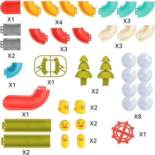 38 PCS Duck Slide Toys, Bath Toys for Kids Ages 4-8, DIY Building Kit for Ages 5-7, Bathtub Time Birthday Gifts for Toddler 3   Year Old