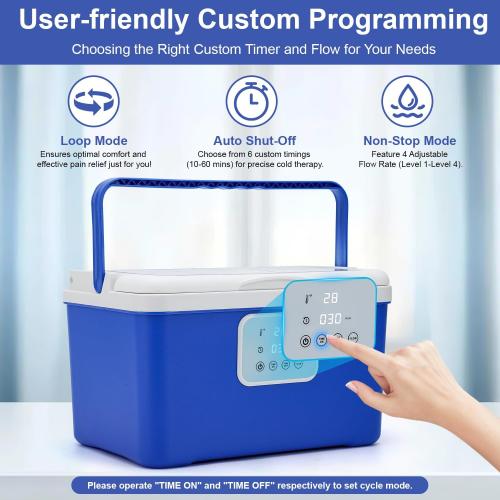 Programable Cold Therapy Machine, Large 13-Quart Ice Therapy Machine for Knee After Surgery, Quiet Pump Cryotherapy - Strong Adjustable Ice Packs for Pains Relief, Post Surgery Sports Injuries