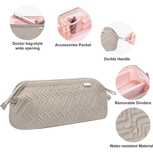 Leudes Hair Tools Travel Bag for Shark Flexstyle Carrying Case Portable Shark Hair Air Wrap Dryer Case Waterproof Dustproof Flat Curling Iron Travel Organizer (Camel)