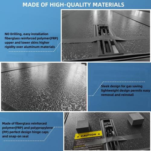Hard Folding Truck Bed Tonneau Cover 5.5FT Short Box Replacement for Ford F-150 2015 2016 2017 2018 2019 2020 2021 2022 2023 2024 Tri-Fold Style Waterproof Tonneau Covers Vahaha