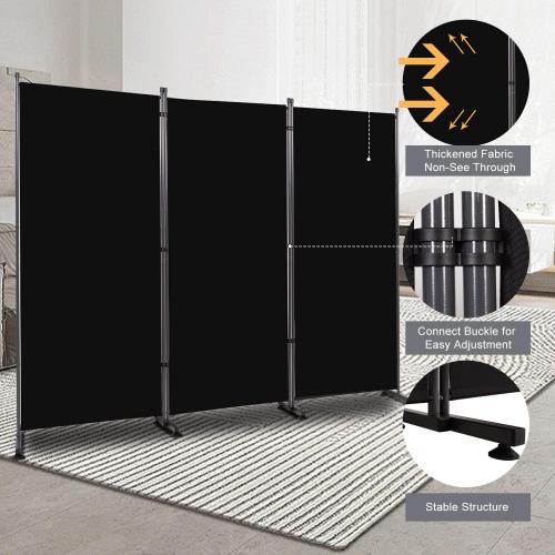 Room Divider 6FT Folding Privacy Screens, 3 Panel Partition Room Dividers w/Freestanding Design, Portable Wall Divider for Room Separtation, Fabric Room Divider Panel Sceen for Home Office Bedroom