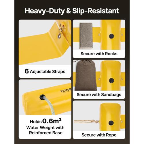 Flood Barrier, Flood Bags, Sandbag Alternative, Water Barrier for Flooding with Great Waterproof Effect, Reusable PVC Water Diversion Tubes, Lightweight Flood Barriers for Home, Door, Garage