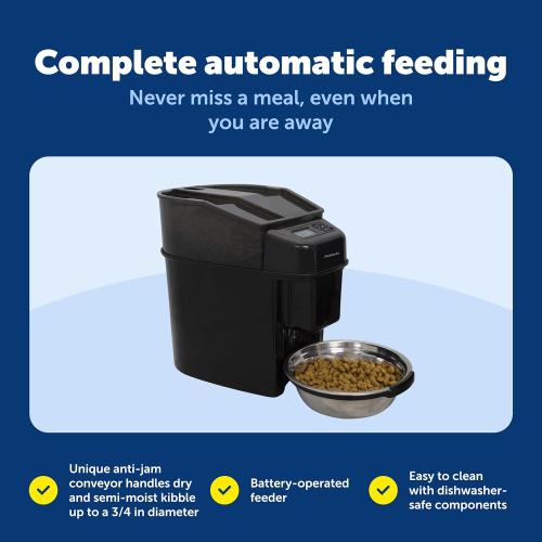 PetSafe Automatic Cat Feeder - Healthy Pet Simply Feed - Automatic Pet Feeder for Cats & Dogs - Timed Pet Feeder with Programmable Portion Control - Holds 24 Cups of Dry or Semi-Moist Dog or Cat Food