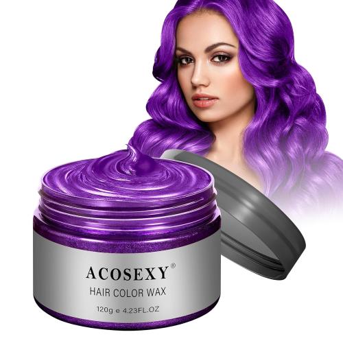 Temporary Hair Color Wax Dye,Hair Color Spray,  (Purple, 1 Pack)