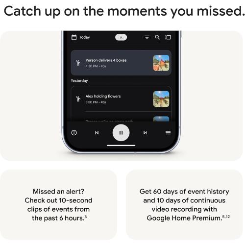 Google Nest Doorbell (Wired, 3rd Gen) - 2K Video and Gemini, Live View, Night Vision, 2-Way Audio - Works with Google Home - 2025 Model - Snow